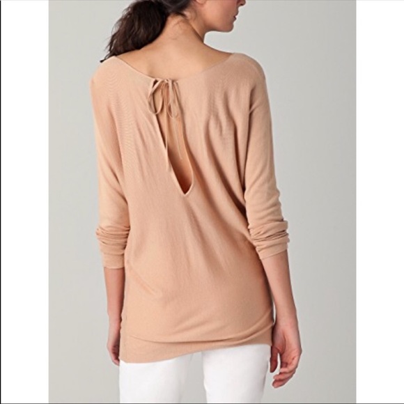 Vince Slit Back Cashmere Blend Tunic Sweater Top Tan Camel Toast Size Small - Picture 4 of 13